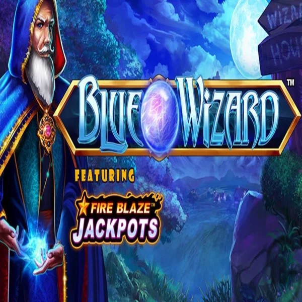 Blue Wizard Fire Blaze Jackpots slot logo by Rarestone Gaming at Winorama Casino