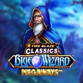 Fire Blaze Blue Wizard Megaways online game logo by Rarestone Gaming on winorama.cc