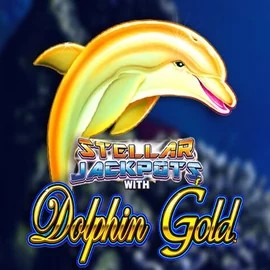 Dolphin Gold with Stellar Jackpots online game logo by Lightning Box Game on winorama.cc